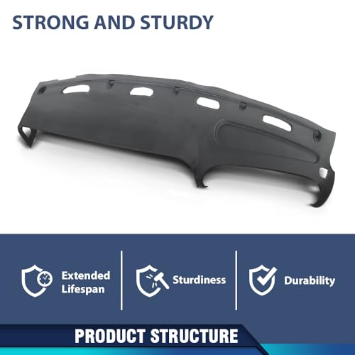 PIT66 TPE Dash Cover Dashboard Bezel Fit Dodge Ram 1500 (submodel: Laramie, Sport, ST, WS) 1998-2001/ Ram 1500 SS T 5.9L 1998/ Ram 2500 3500 Base 1998-2002 Instrument Panel (Gray) - size: 1998-2002 Dodge Ram (Gray)