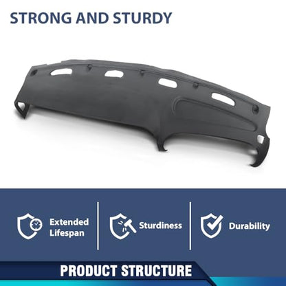 PIT66 TPE Dash Cover Dashboard Bezel Fit Dodge Ram 1500 (submodel: Laramie, Sport, ST, WS) 1998-2001/ Ram 1500 SS T 5.9L 1998/ Ram 2500 3500 Base 1998-2002 Instrument Panel (Gray) - size: 1998-2002 Dodge Ram (Gray)