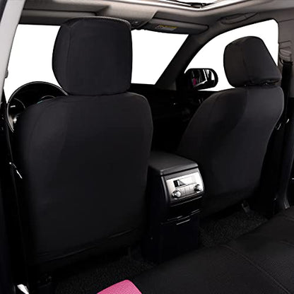 Flying Banner car seat Covers Full Set All Air Mesh Breathable Man Lady Airbag Compatible Rear Bench Split 40/60 50/50 60/40 Truck Pick Up (Full Set - Low Back, Black Gray Pink) - color: Black Gray Pink