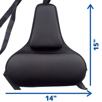 FOMI Firm Gel Foam Back Support (14" x 15") Care | Upper Lower Thoracic and Lumbar Support for Car, Home, Office Chair | Promotes Healthy Posture, Sciatica Pain Relief