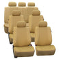 FH Group Three Row Car Seat Covers Deluxe Leatherette with 7 Seater, Airbag Compatible and Rear Split Bench– Universal Fit for Cars Trucks & SUVs (Beige) - color: Solid Beige, style: 3 Row 7 Seater