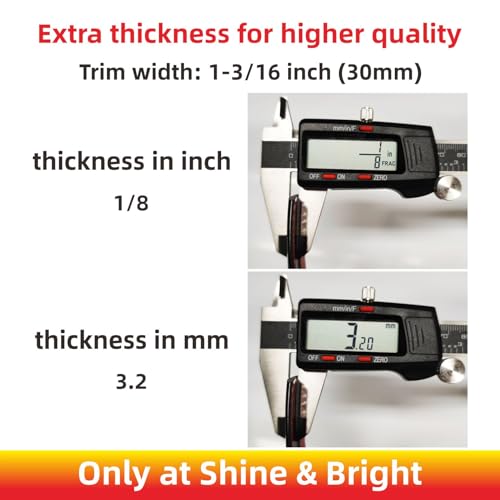 NANSH 16Ft Glossy Black Extra Thick Auto Molding Trim Universal Bumper Window Door Body Side Decorative Strip Scratch-Proof (Width: 1-3/16inch [30mm]) - size: Width: 1-3/16inch [30mm]