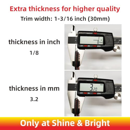 NANSH 16Ft Glossy Black Extra Thick Auto Molding Trim Universal Bumper Window Door Body Side Decorative Strip Scratch-Proof (Width: 1-3/16inch [30mm]) - size: Width: 1-3/16inch [30mm]