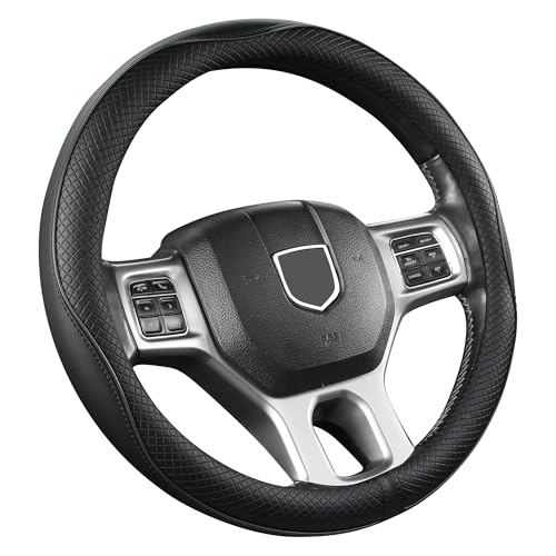 West Llama Microfiber Leather Car Steering Wheel Cover for Chevy Silverado,Tahoe,Equinox,Traverse,Trailblazer,Colorado (Black - Standard Size) - color: ['D-Black']