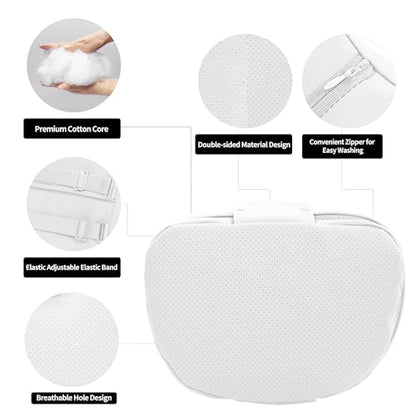 Car Headrest Pillow for Driving, Dual-Sided Leather Design Neck Pillow, Breathable Softness Neck Support, Universal Fit Head Rest Travel Pillow, White, 1 Pack - color: Tesla White
