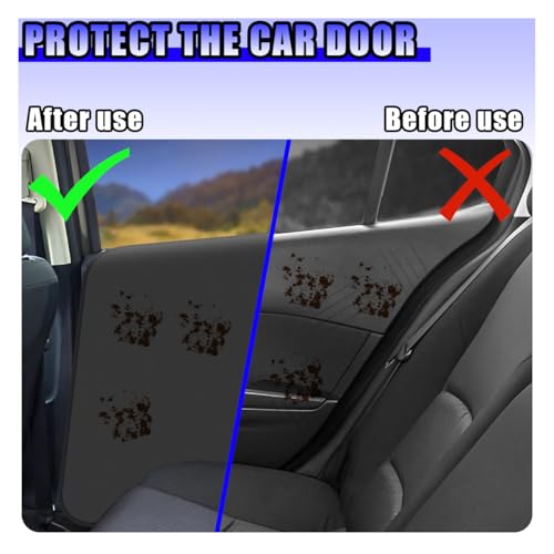 2 Pack Dog Car Door Protector, Waterproof 600D Anti-Scratch Vehicle Door Covers, Universal Pet Interior Guard for SUV, Truck & Sedan, Machine Washable, Protect Against Drool Marks (Black)