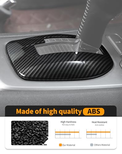 Hoolcar 2PCS Center Console Gear Shift Panel Cover Trim Kit Interior Accessories for Chevy Camaro 2010-2015, Carbon Fiber - color: Carbon Fiber