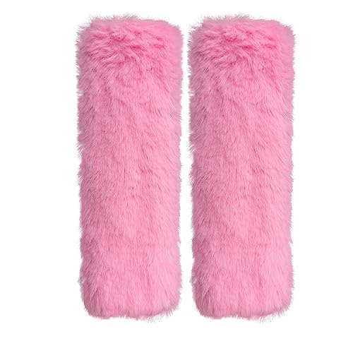 2-Pack Soft Plush Seatbelt Covers for Kids - Comfortable Pink Seat Belt Cushion for Newborns - Car Seat/Stroller Strap Accessories - Enhanced Driving Comfort & Protection (Pink)