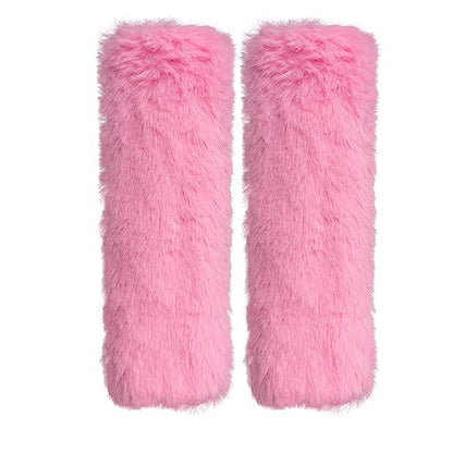 2-Pack Soft Plush Seatbelt Covers for Kids - Comfortable Pink Seat Belt Cushion for Newborns - Car Seat/Stroller Strap Accessories - Enhanced Driving Comfort & Protection (Pink)