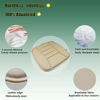 Car Seat Cushion Pad for Home Use Car Driver Seat Office Chair Memory Foam Seat Cushion(Khaki) - color: Khaki