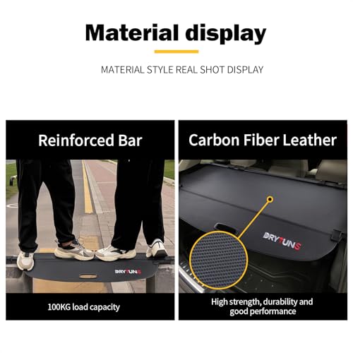 Cargo Cover Retractable Trunk Cover for Honda CRV 2017-2022 | Security Shield Privacy Shade - style: 17-22 Carbon Fiber Leather
