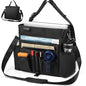 LUCMO Car Seat Organizer with Tablet and Laptop Compartment, Multiple Pockets Truck Front Seat and Backseat Organizer, Portable Large Capacity Office Bag with Adjustable Strap and Hardened Buckles