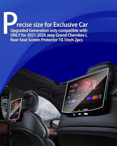 2pcs 2026 Jeep Grand Cherokee L Rear-Seat Screen Protector for 2021-2026 Grand Cherokee 10.1Inch Screen Protector 2025 Jeep Grand Cherokee L Accessories - size: Rear Seat