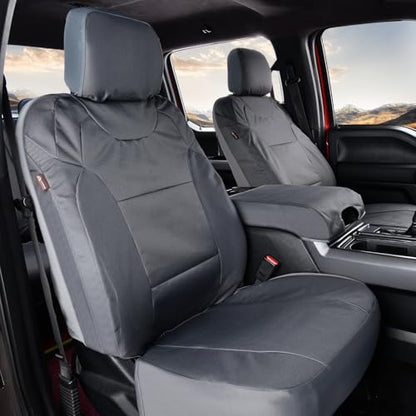 Coverado Front Seat Covers, Waterproof Oxford Seat Protector for Car Seat Cushions for Kids & Dogs, Compatible with 2015-2026 Ford F150 & 2017-2026 Ford F250 F350 F450 (Gray, 2PCS),