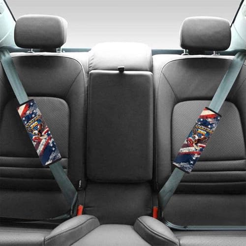 Dreaweet 250th Anniversary Eagle Car Seat Belt Covers for Women 2 Pcs Universal Comfort Car Seat Shoulder Strap Pads Neoprene Seatbelt Covers Easy to Install - color: 250th Anniversary Eagle