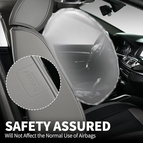 Car Seat Covers Front Set, Black Car Seat Cover, Breathable Premium Leather Seat Covers, Automotive Vehicle Seat Covers for Cars Trucks Vans SUVs Sedans (Grey Black) - color: Gary&Black, size: Frontpair