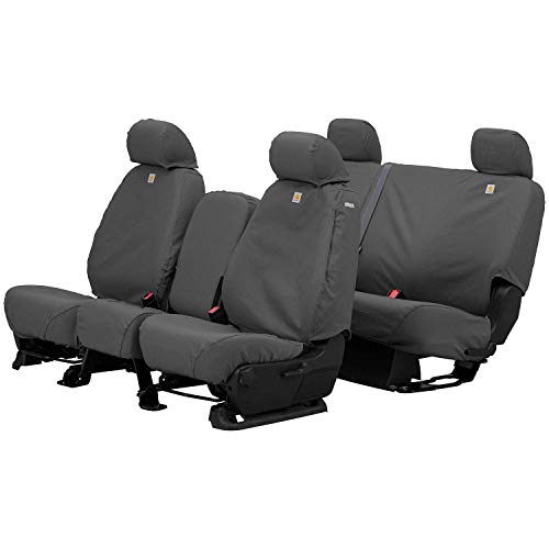 Covercraft Carhartt SeatSaver Custom Seat Covers | Fits 2015-2022 Chevrolet Colorado, 2015-2022 GMC Canyon | 1st Row Bucket Seats, Duck Weave Gravel - color: Duck Weave Gravel