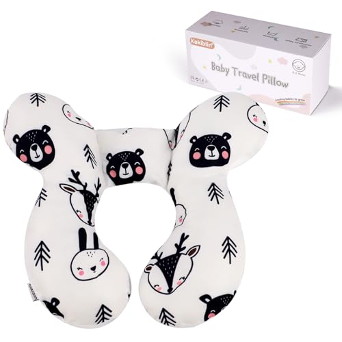 KAKIBLIN Baby Neck Pillow, Upgraded Baby Support Pillow,Babies Head Pillow,Neck Support Pillow for for Car Seat, Stroller, Pushchair,Travel (Bear) - color: Bear