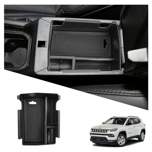 Ruiya 2026 Jeep Compass Center Console Organizer for 2026 Jeep Compass Accessories ABS Material Middle Console Organizer Compatible with 2022-2025 2026 Jeep Compass Interior Accessories - color: 2022+ Jeep Compass