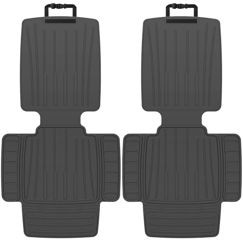 Car Seat Protector for Child Car Seat，TPE Waterproof & Anti-Slip （No Imprints）,carseat Protector car seat Cover Universal Fit for Baby & Pet Use, BPA-Free（Black -2PC） - color: Black 2PC