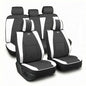 FH Group Ultra Comfort Highest Grade Faux Leather Full Set Cushion Pads Car Seat Covers for Front and Rear– Universal Fit for Cars Trucks & SUVs (White/Black) - color: White, style: Full Set