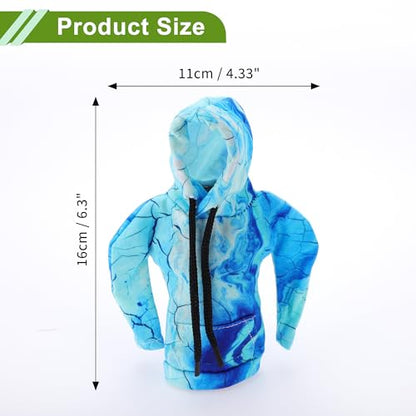Universal 16x11cm/6.3"x4.33" Gear Shift Knob Cover Decoration Stick Shifting Handle Protector Polyester 1 Pc Hoodie Style Light Blue Deep Blue
