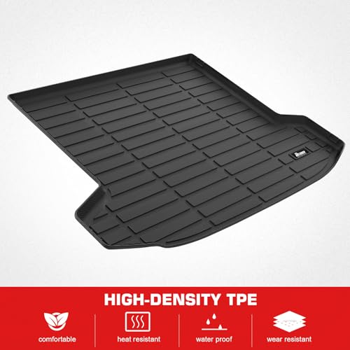 IKON MOTORSPORTS TPE Cargo Trunk Liner, Compatible with 2022-2025 Hyundai Tucson Hybrid W/Bose Audio, Custom Fit All Weather Protection Heavy Duty Rear Trunk Tray Cargo Mats Protector, Black