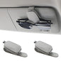 Yuoyar Sunglass Holder for Car, Magnetic Leather Sunglasses Holder and Ticket Card Clip, Car Visor Accessories, 2 Packs (Silver Grey) - color: Silver Grey