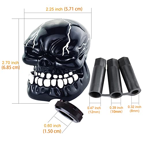Skeleton Shifter Knobs Skull Gear Lever Handle Car Shift Head Fit Most Manual Automatic Transmission, Black - color: Black