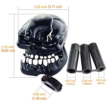 Skeleton Shifter Knobs Skull Gear Lever Handle Car Shift Head Fit Most Manual Automatic Transmission, Black - color: Black