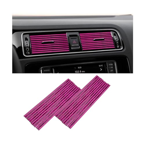 Car Air Conditioner Decoration Strip, 20PCS Flexible Bendable Air Vent Outlet Trim, Automotive Interior Moulding Decorative Accessories, Compatible with Most Vehicle (Crisp Ice Rose Red) - color: Crisp Ice Rose Red