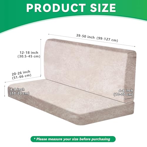 molasofa Leather Like RV Dinette Cushion Covers, RV Booth Seat Cover Stretchable Camper Cushion Couch Covers Washable Slipcovers for Camper Car Bench (1 Backrest Cover & 1 Bench Cover, Beige) - color: Beige02, size: 1 Bench Cover & 1 Backrest Cover