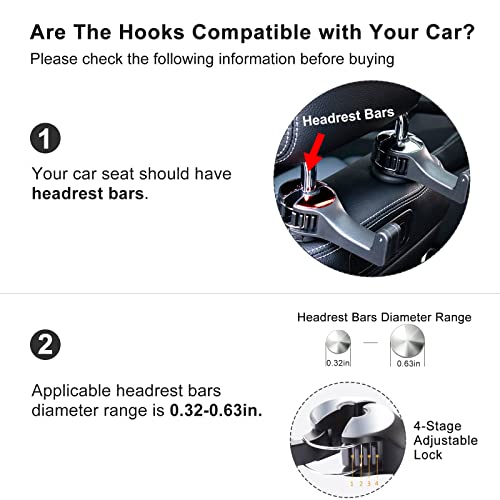 Car Headrest Hook with Phone Holder, Universal 360 Rotation Headrest Hooks for Purses and Bags (Blue) - color: Blue