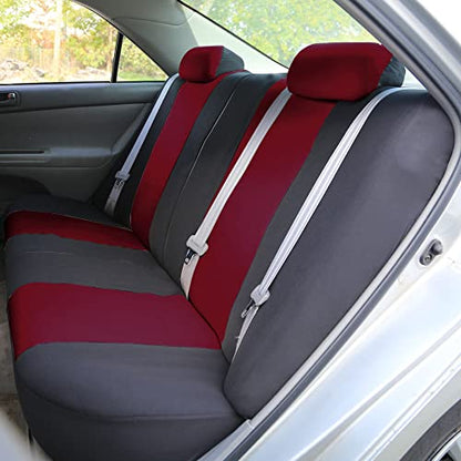 FH Group Flat Cloth Full Set Car Seat Covers Three Row 7 Seater - Universal Fit for Cars, Trucks & SUVs Burgundy - color: Burgundy