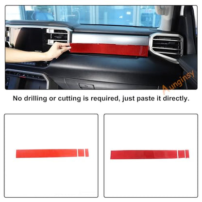 Car Center Control Panel Dashboard Strips Trim Sticker Compatible with Toyota Tundra/Sequoia 2022-2024 Pickup Truck Center Console Molding Panel Cover Dashboard Strip Interior Decoration Accessories - size: Center Control Panel Dashboard Strips Trim