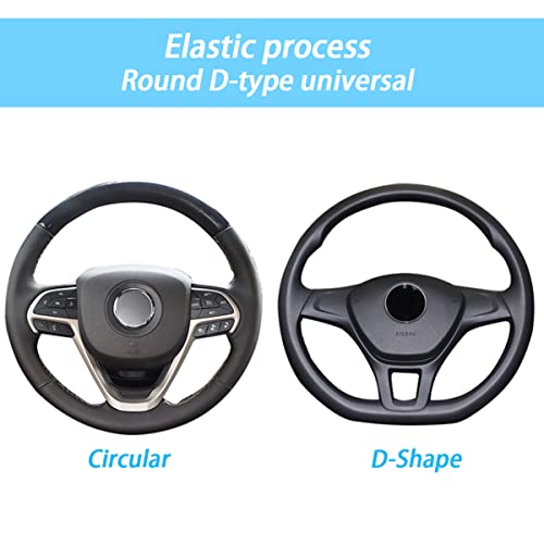 Elastic Stretch Steering Wheel Cover, Universal 15 Inch Car Steering Wheel Cover, Microfiber Breathable Ice Silk, Anti-Slip, Odorless, Easy Carry, Warm in Winter and Cool in Summer (Brown) - color: Brown