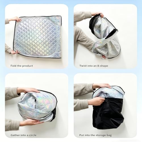Foldable Windshield Sunshade for 2019-2026 Ram 1500 | Heavy Duty 5-Layer Laser Reflective Truck Sun Shade | UV Protection Heat Shield Front Window Cover | Keeps Interior Cool & Protects Dashboard - size: for 2019-2026 RAM 1500