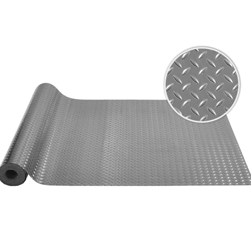 Petgrow 2.8mm Thickened Garage Floor Mat, Custom Size Parking Mat Heavy Duty Non-Slip PVC Floor Protector for Under Car,Golf Cart,Rubber Motorcycle Mat, Large SUVs,MPV, Pickup Truck,Gray - color: Grey, size: 4FT X 10FT