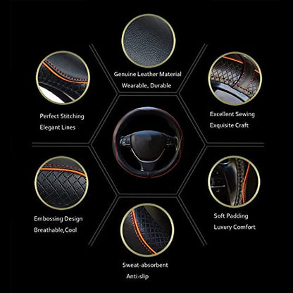 Car Steering Wheel Cover, Anti-Slip, Safety, Soft, Breathable, Heavy Duty, Thick, Full Surround, Sports Style (Gray) - color: Gray