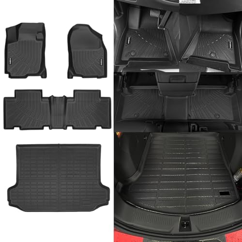 Naibeve Floor Mats for 2006-2012 Toyota RAV4-All Weather for Toyota RAV4 Floor Mats Liners 2 Row & Cargo Mats Liner (Floor Liner+Trunk Mat) - size: 4)Rav4 set|2006-2012