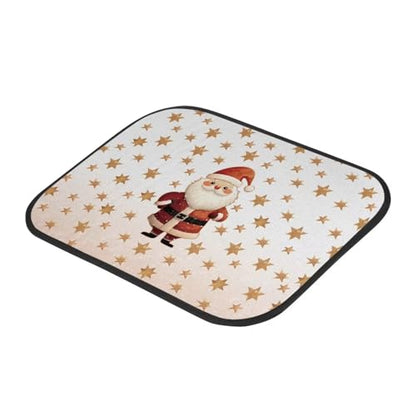 Father Christmas Print Car Vehicle Floor Mat Universal Fit All Weather Protection Rubber Carpets for Cars SUVs and Trucks,Set of 4 - color: Red Santa Christmas