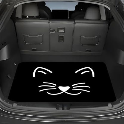 Universal Car Trunk Mat 29" x 39", Cute Cat Print All Weather Trunk Protection Cargo Liner, Durable Cargo Mat Rear Trunk Liner, Stylish Vehicle Interior Accessories Suitable for Most Car Models - color: Cute Cat Print
