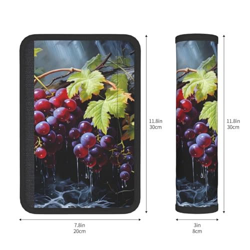 Seat Belt Cover Pads Grapes Art Painting Car Seat Belt Covers for Women Men Adults Kids Soft Comfortable Auto Seatbelt Cushion Shoulder Strap Pad Handle Wraps, 1 Pair - color: Grapes Art Painting