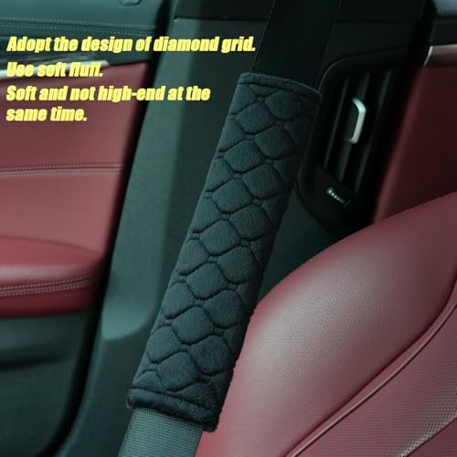 WJS 2 Pack Soft Auto Seat Belt Cover Seatbelt Shoulder Pad for a More Comfortable Driving Compatible with All Cars and Backpack (Gray) - color: Gray