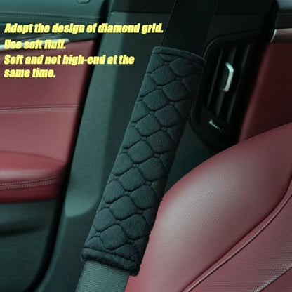 WJS 2 Pack Soft Auto Seat Belt Cover Seatbelt Shoulder Pad for a More Comfortable Driving Compatible with All Cars and Backpack (Gray) - color: Gray