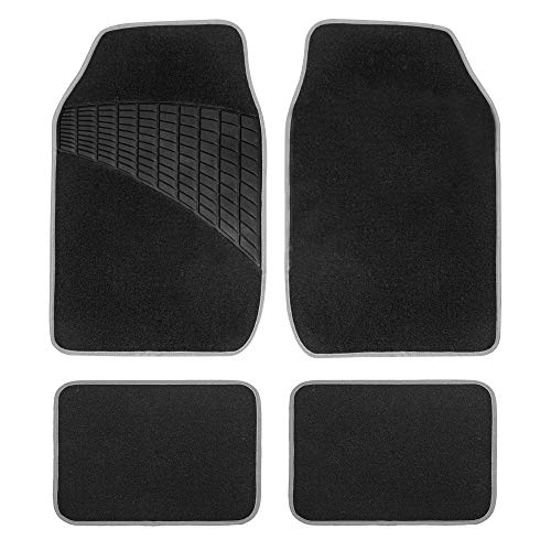 FH Group Car Floor Mats - Carpet Floor Mats for Cars, Universal Fit Automotive Floor Mats, All Purpose Car Floor Mats, Carpet Protector Mat for Most Sedan, SUV, Truck Floor Mats Gray - color: GRAY