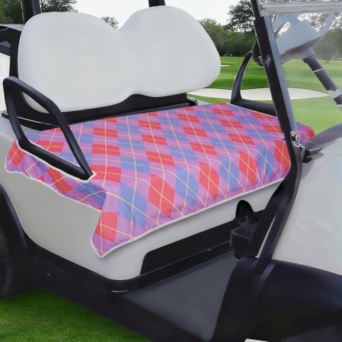 Golf Cart Seat Covers, Universal Golf Cart Seat Towel Blanket for Yamaha, EZGO, Club Car, Icon and More 2-Seat Carts, 100% Microfiber Keeps Seat Comfortable and Clean - color: pink