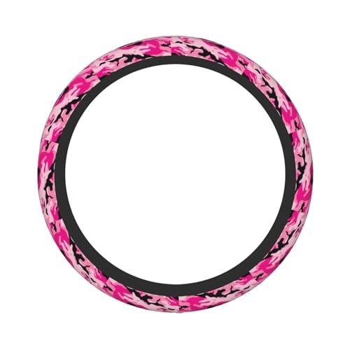 Camouflage Camo Pink Universal Steering Wheel Covers, Cute Car Accessories for Women Girls Car Truck - color: Camouflage Camo Pink