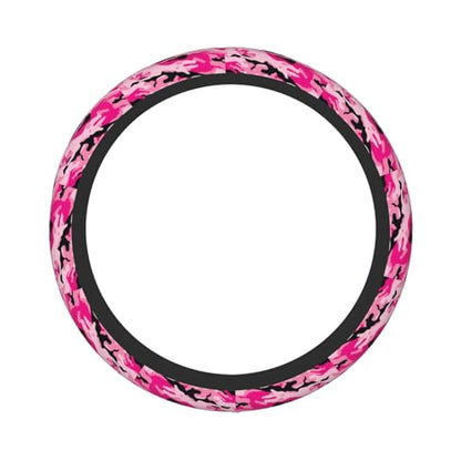 Camouflage Camo Pink Universal Steering Wheel Covers, Cute Car Accessories for Women Girls Car Truck - color: Camouflage Camo Pink