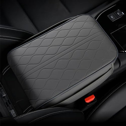 New Universal Car Center Console Cover with Side Pockets - Leather Armrest Cover,Waterproof Armrest Box Mat,Arm Rest Covering Car Interior Accessories Arm Rest Cushion for SUV/Truck/Vehicle(Beige) - color: Beige